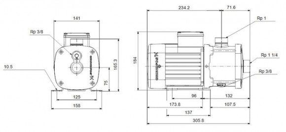 Насос многоступенчатый всасывающий Grundfos CM 5-2 ARIE-AQQE FAAN Насос многоступенчатый всасывающий Grundfos CM 5-2 ARIE-AQQE FAAN