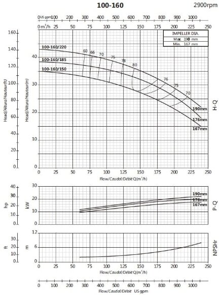 Pompa konsolowa do nawadniania BSM 100-160/220 (180/31,5), 22kW, 2900
