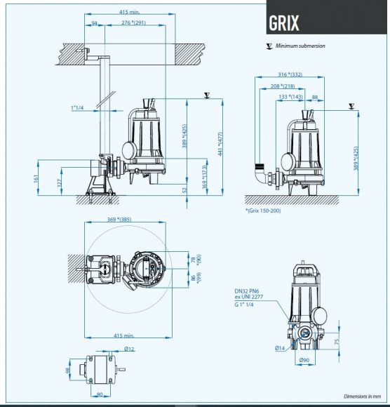 Pompa do fekali Dreno GRIX 32-2/140 T z systemem tnącym Pompa do fekali Dreno GRIX 32-2/140 T z systemem tnącym