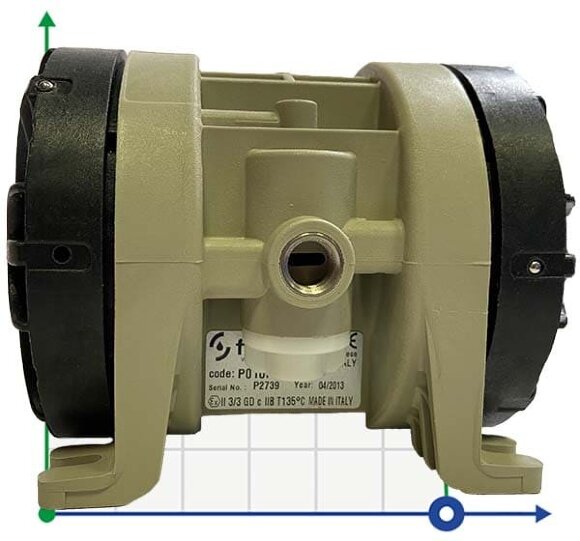 Pneumatic Diaphragm Pump PHOENIX 20-PP 3/8, P20P-HTTPV1 Pneumatic Diaphragm Pump PHOENIX 20-PP 3/8, P20P-HTTPV1