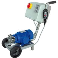 Impellerpumpe LIVERANI INV MINI 3/4" NR TF 0,56kW, 180–1400U/min, 380V mit Frequenzumrichter, Fernbedienung (15 m), auf einem Fahrgestell Impellerpumpe LIVERANI INV MINI 3/4