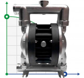 Bomba neumática de diafragma AlphaDynamic RUBY 120S-P-TST-T Bomba neumática de diafragma AlphaDynamic RUBY 120S-P-TST-T