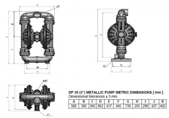 Bomba de diafragma DiaPump DP 30 DD/V Bomba de diafragma DiaPump DP 30 DD/V