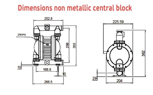 Насос пневматичний мембранний AlphaDynamic RUBY 125S-P-TST-T Насос пневматичний мембранний AlphaDynamic RUBY 125S-P-TST-T
