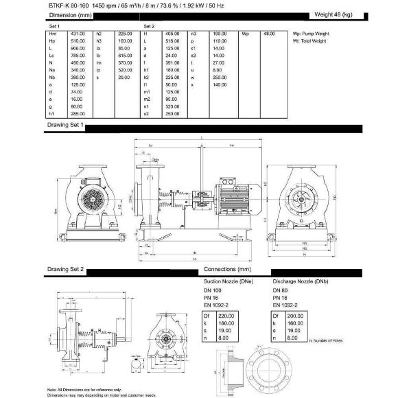 Hot oil pump BTKF-K 80-160 (1500) Hot oil pump BTKF-K 80-160 (1500)