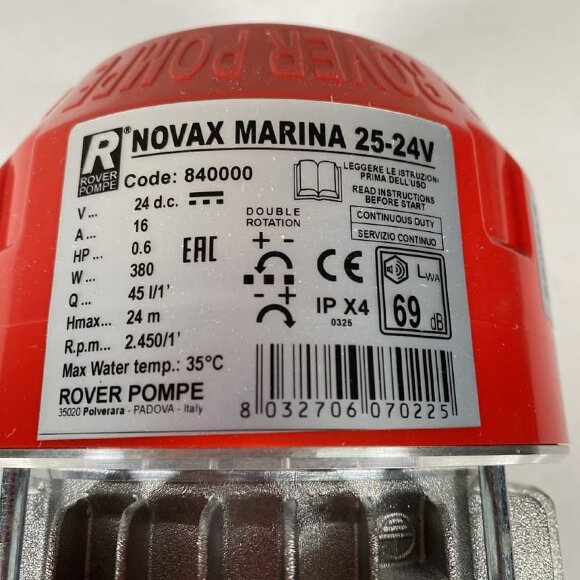 MARINA NOVAX 25-24V pour le pompage d'huile végétale, kvas MARINA NOVAX 25-24V pour le pompage d'huile végétale, kvas