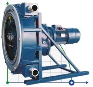Hose pump for coagulant FLUIMAC HELIOS ASP 65 IX 19500 l/h, 7.5 kW, 63 rpm, with performance adjustment and frequency converter Hose pump for coagulant FLUIMAC HELIOS ASP 65 IX 19500 l/h, 7.5 kW, 63 rpm, with performance adjustment and frequency converter