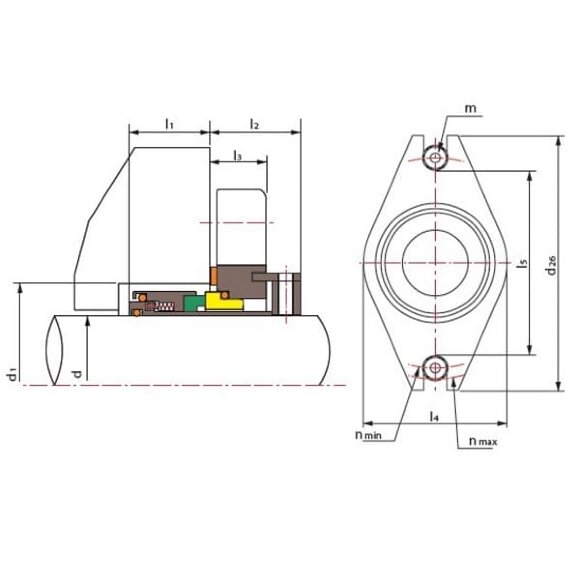 Kartusche Dichtung R–Converter 40, SIC/SIC, VITON, 304