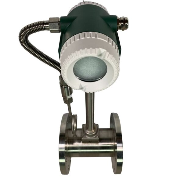 DN80 Stainless steel vortex flow meter KLUGB PN16 RF DIN flange, for steam 0.18-5.5 t/h <1,6 МПа, 120-145°C, 4-20mA, ExdIIBT6