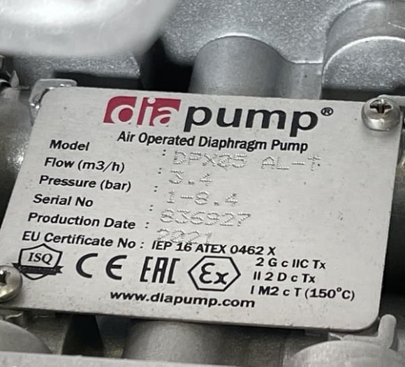 Pompa membranowa z napędem pneumatycznym DPX 05 AL/T Pompa membranowa z napędem pneumatycznym DPX 05 AL/T