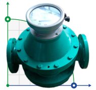DN80 Oval gear flow meter of cast iron KLC-A80.2/Z DN80, for sunflower oil 10-60 m3/h, 2-200 mPa.s