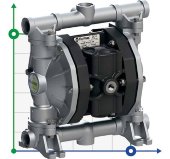 Pneumatic Diaphragm Pump PHOENIX P60 ALU HYTREL, 65 l/min for adhesives Pneumatic Diaphragm Pump PHOENIX P60 ALU HYTREL, 65 l/min for adhesives