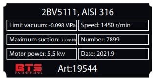 2BV5111, AISI 316 вакуумный насос для агрессивных газов 2BV5111, AISI 316 вакуумный насос для агрессивных газов