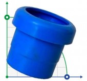 Муфта для 75 мм ПВХ труби-Ø75 зовнішнє різьблення (синя)