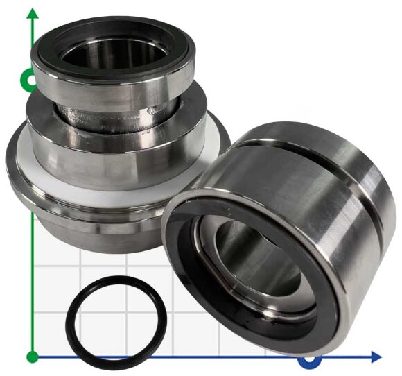 Cartridge seal for pump Sulzer Ahlstar APP1 R-SE1F-AP 30, SIC/SIC, VITON, 316