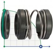 Double mechanical seal for Alfa Laval R-AL.LKHd 32, SIC/SIC/SIC/SIC, VITON, 316 Double mechanical seal for Alfa Laval R-AL.LKHd 32, SIC/SIC/SIC/SIC, VITON, 316