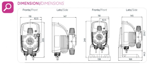 Електромагнітні дозуючі насоси PDE HC997 J-3D 03-12/04-10/05-08 230V PVDF-PTFE-VT Електромагнітні дозуючі насоси PDE HC997 J-3D 03-12/04-10/05-08 230V PVDF-PTFE-VT