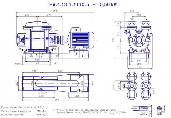 PW.4.13.1.1110.5.106.1 вакуумный одноступенчатый насос PW.4.13.1.1110.5.106.1 вакуумный одноступенчатый насос