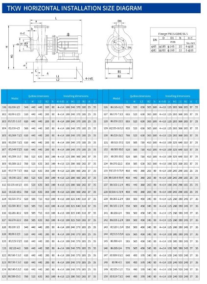 TKW 80/300-4/4 (23/28), 4 kW, 1450 насос центробежный горизонтальный