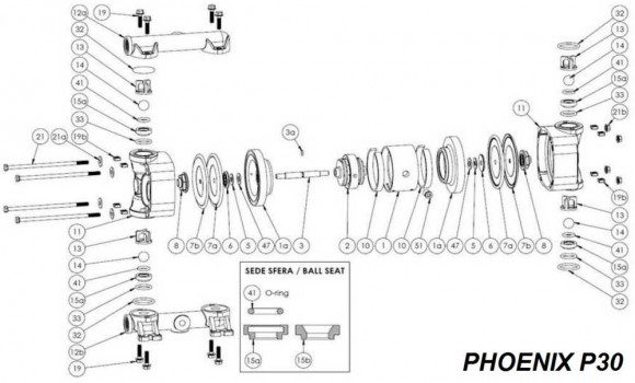 Мембрана з боку рідини, PTFE, PHOENIX P30