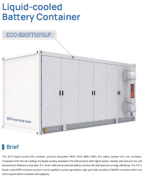 Flüssigkeitsgekühlter Batteriecontainer ECO B20FT5015LP LiFePO4