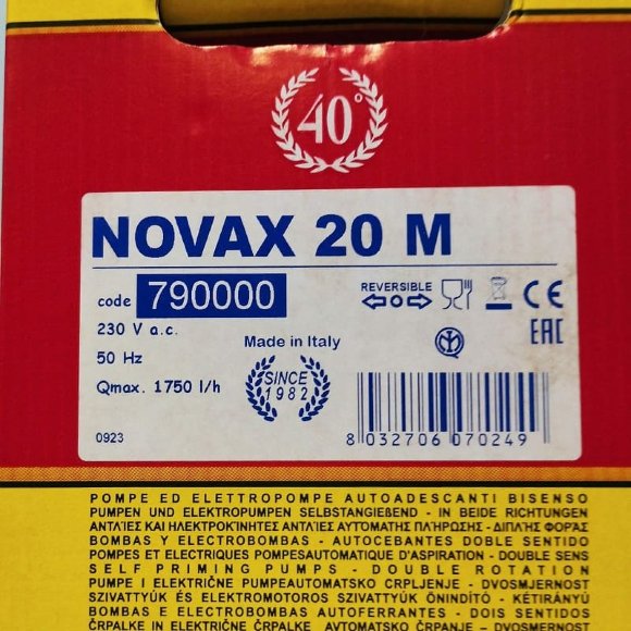 NOVAX 20M Pumpe zum pumpen von Bier, Würze, Maische NOVAX 20M Pumpe zum pumpen von Bier, Würze, Maische