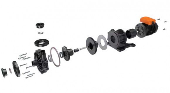 Hermetische Pumpe mit Magnetkupplung MD-F-258SAE-5V38AYS, PPH, 102L/min, 12,2m, 380V Hermetische Pumpe mit Magnetkupplung MD-F-258SAE-5V38AYS, PPH, 102L/min, 12,2m, 380V