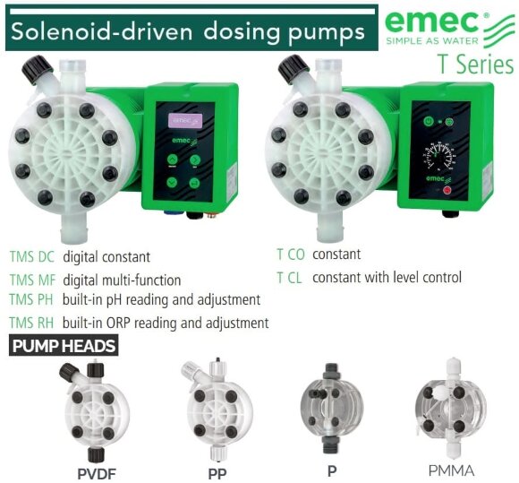 Соленоїдний дозуючий насос EMEC TMSA PH SELF VENTING 3,2-35 л/год, 20-1 бар