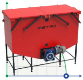 Feeding hopper for wood chips with a volume of 0.6 cubic meters Feeding hopper for wood chips with a volume of 0.6 cubic meters