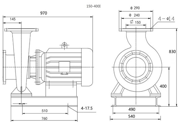 BGW 150-400(I) (200/50), 45kW, 1480 насос центробежный горизонтальный BGW 150-400(I) (200/50), 45kW, 1480 насос центробежный горизонтальный