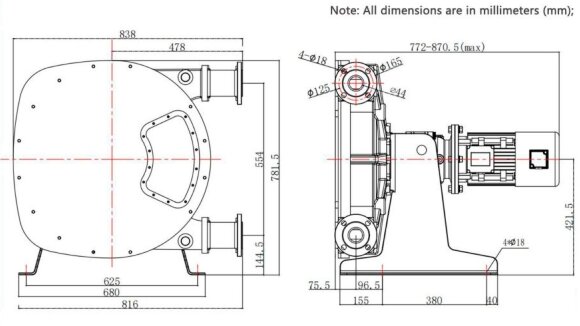 Индустриальный шланговый насос JXHIN-50-CI+Titanium-NR-P, 7.18 м3/час, 4 кВт, 16 бар, 380В Индустриальный шланговый насос JXHIN-50-CI+Titanium-NR-P, 7.18 м3/час, 4 кВт, 16 бар, 380В