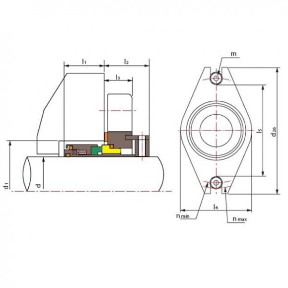 Kartusche Dichtung R–Converter 65, SIC/SIC, VITON, 304