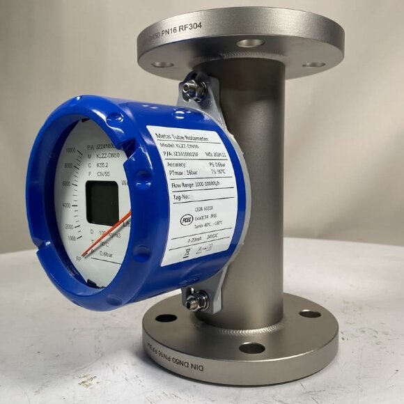 DN50 Stainless steel flow meter rotameter KLZZ PN16 (water), 1000-10000 l/h, 4-20mA, Ex