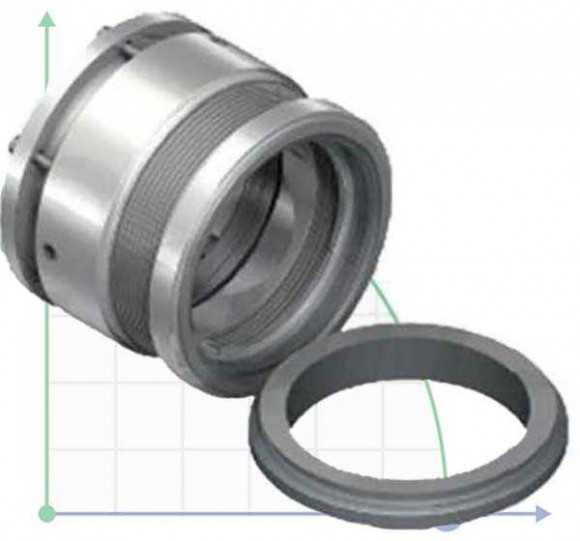 Высокотемпературное торцевое уплотнение R-609 90, SIC/SIC, GRAFOIL, AM350/316