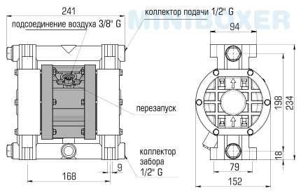 Пневматичний мембранний насос BOXER 50 PP IB50-P-HTTPD-- Пневматичний мембранний насос BOXER 50 PP IB50-P-HTTPD--