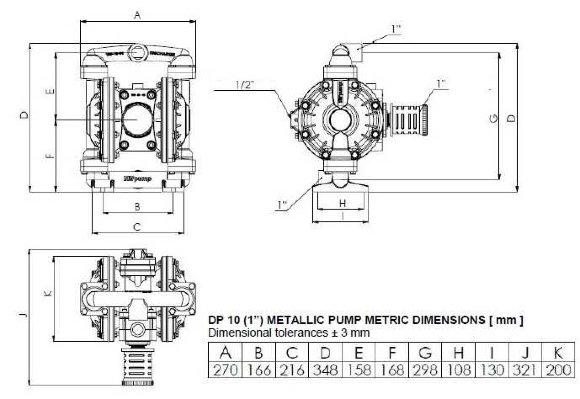 Насос нержавіючий мембранний DP 10 SS/T-V Насос нержавіючий мембранний DP 10 SS/T-V