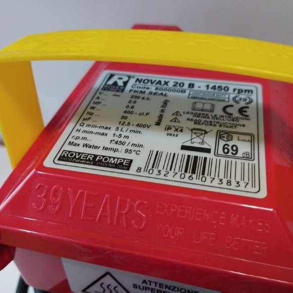 NOVAX 20B 1450rpm насос для горячих жидкостей до 95°C NOVAX 20B 1450rpm насос для горячих жидкостей до 95°C