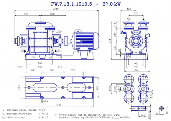 PW.7.13.1.1010 вакуумный одноступенчатый насос PW.7.13.1.1010 вакуумный одноступенчатый насос