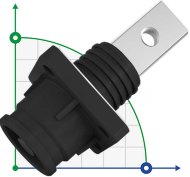 JC-CN12-S-C-03-M, 300A,1500V DC конектор гніздо для систем накопичення енергії різьбовий отвір, чорний