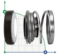 Mechanical seal R-110 16, H, CAR/CER, NBR, 304 Mechanical seal R-110 16, H, CAR/CER, NBR, 304