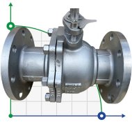 PN16 DN100 Robinet à bille en acier inoxydable AISI 316, Siège PTFE PN16 DN100 Robinet à bille en acier inoxydable AISI 316, Siège PTFE