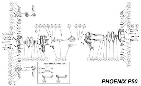 Oberer / unterer Kollektor, AISI 316 POLIERT, PHOENIX P50