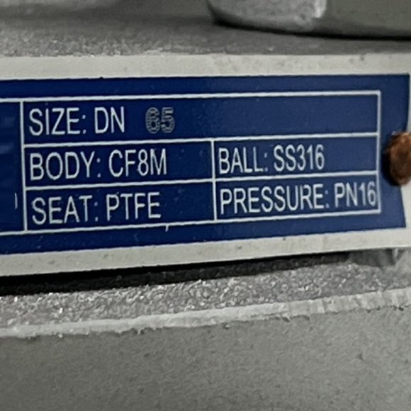 PN16 DN65 Stainless steel ball valve AISI 316, Seat: PTFE PN16 DN65 Stainless steel ball valve AISI 316, Seat: PTFE