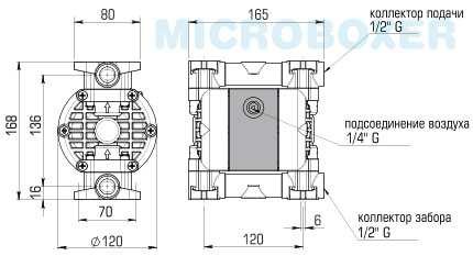 Пневматичний мембранний насос MICROBOXER PP IMICR-P-HTTPT-- Пневматичний мембранний насос MICROBOXER PP IMICR-P-HTTPT--