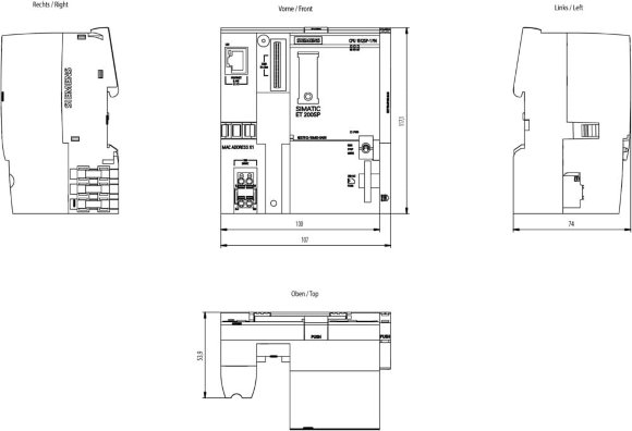 6ES7512-1DM03-0AB0, SIMATIC DP, CPU 1512SP-1 PN для ET 200SP, procesamiento centralizado 6ES7512-1DM03-0AB0, SIMATIC DP, CPU 1512SP-1 PN для ET 200SP, procesamiento centralizado
