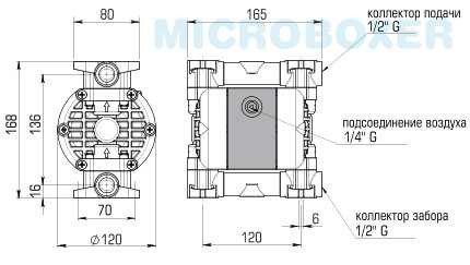 Пневматический мембранный насос MICROBOXER PVDF IMICR-FC-МTTFT-- Пневматический мембранный насос MICROBOXER PVDF IMICR-FC-МTTFT--