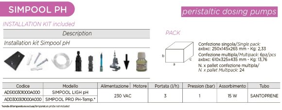 Bomba dosificadora peristáltica AQUA PDP SIMPOOL PH-TEMP. 03-01 - 230V - SANTOPRENE COMPLETO BLANCO Bomba dosificadora peristáltica AQUA PDP SIMPOOL PH-TEMP. 03-01 - 230V - SANTOPRENE COMPLETO BLANCO