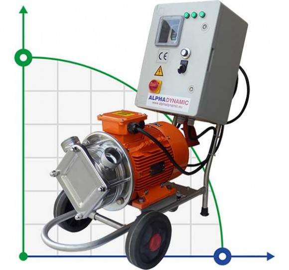 Impellerpumpe AlphaDynamic AD40/04/TR/DRP 2,2 kW auf Wagen, mit Frequenzumrichter, mit Trockenlaufschutz Impellerpumpe AlphaDynamic AD40/04/TR/DRP 2,2 kW auf Wagen, mit Frequenzumrichter, mit Trockenlaufschutz
