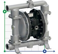 Bomba neumática de membrana PHOENIX P170 AISI316 HYTREL+PTFE, 170 l/min para pintura