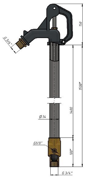 BG-203 водорозбірний незамерзаючий садовий гідрант BG-203 водорозбірний незамерзаючий садовий гідрант